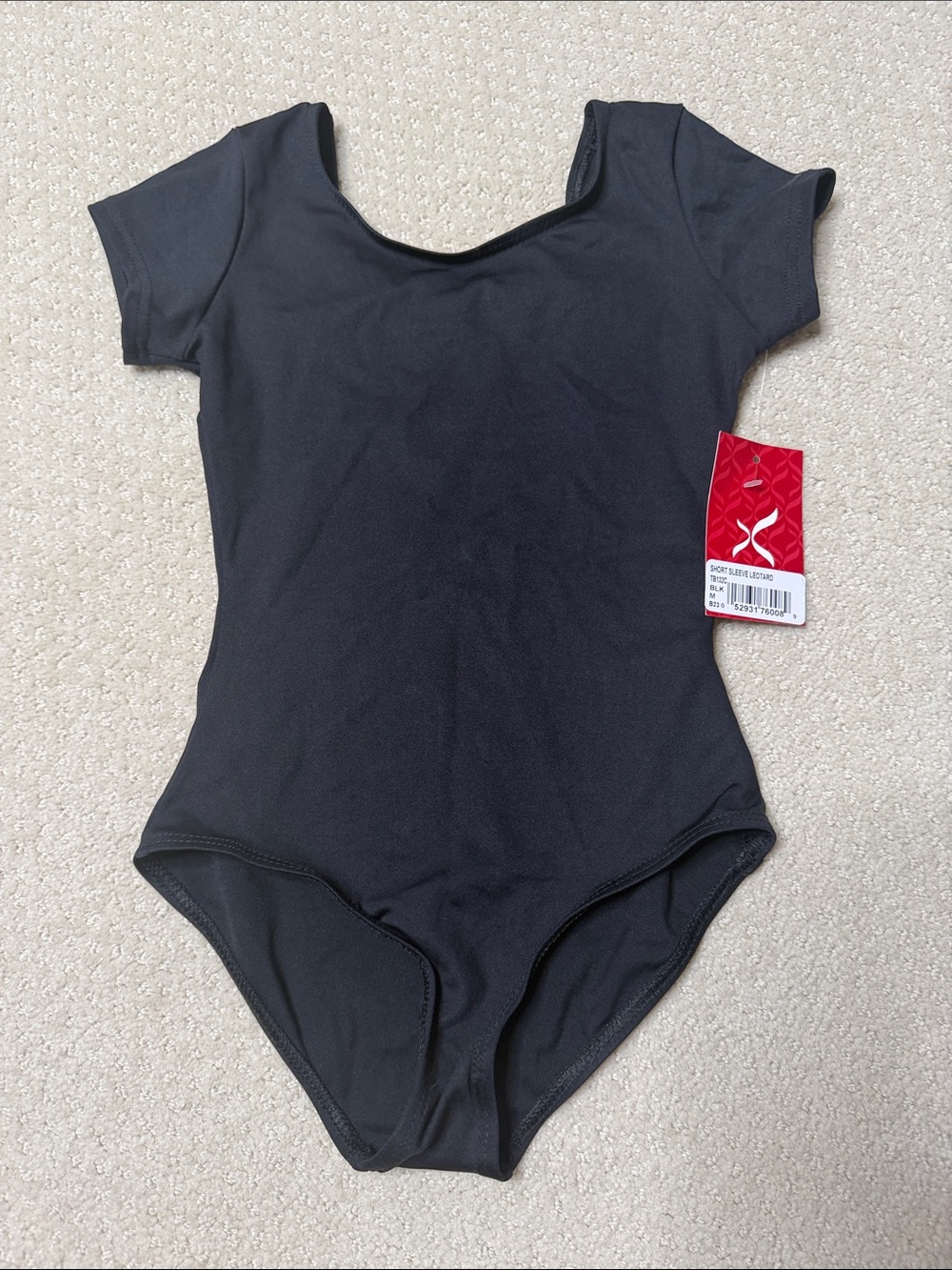 Capezio Black Short Sleeve Dance Leotard for Kids